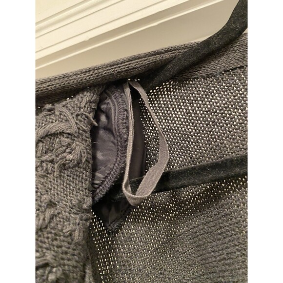 Vtg Cottagecore Cardigan Sweater Sz Medium Grey Goth Fall Whimsy 80s Embroidered - Picture 9 of 9